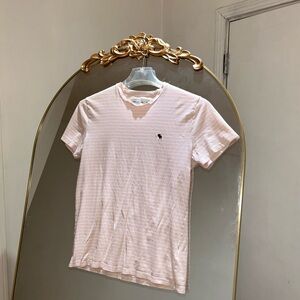 Abercrombie & Fitch Women's Soft A&F Light Pink Striped Tee